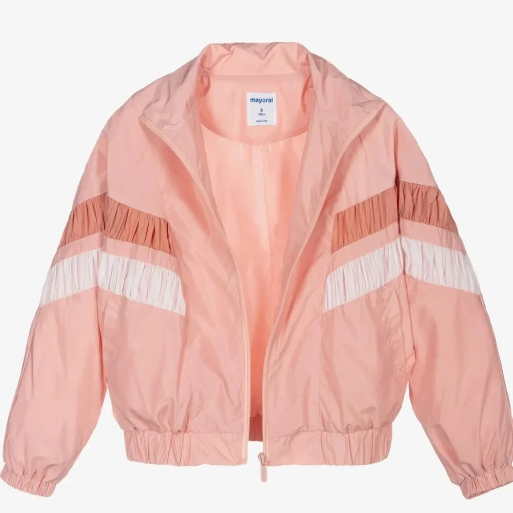 NWT Mayoral Girl’s Retro Pink Windbreaker Jacket
